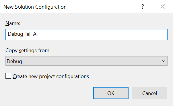 New Solution Configuration